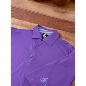 FootJoy FJ Purple Golf‎ Polo Shirt Men's Large Performance Stretch Wicking UV